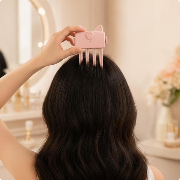 ヘアクリップ 根元ボリューム リフター ヘアケア コードレス 充電式 二段階温度 自動停止 ABS素材 コンパクト 携行性 適用 通勤通学,外出前セットに適用