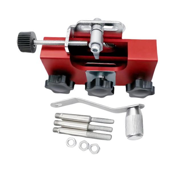 手動チェーンソーシャープナーキット 4/5/6mm研磨ヘッド付き 修理工や木こり用多機能アクセサリー ハンドクランク