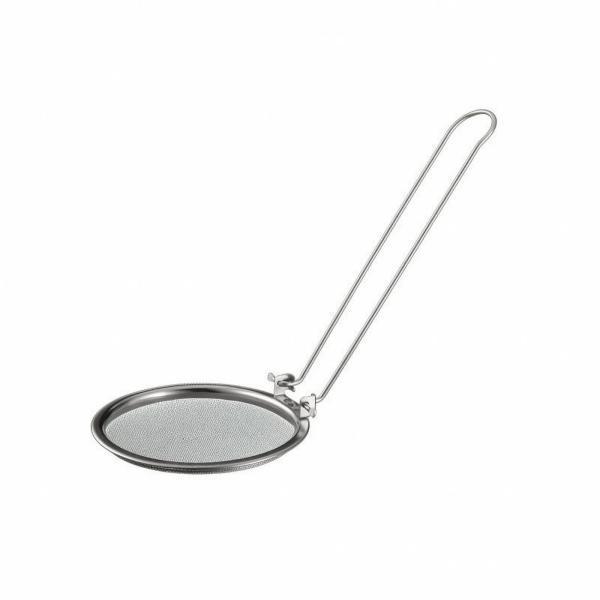 ステンレス製スキマー（メッシュバスケット付き）、多用途折りたたみ式ハンドルスキマー、食品グレードメッシュ濾しスプーン（スープ、揚げ物用）