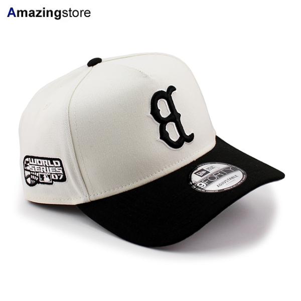 ニューエラ キャップ 9FORTY スナップバック ボストン レッドソックス MLB UPSIDE 2007 WORLD SERIES A-FRAME SNAPBACK CAP CREAM BLACK NEW ERA BOSTON RED SOX