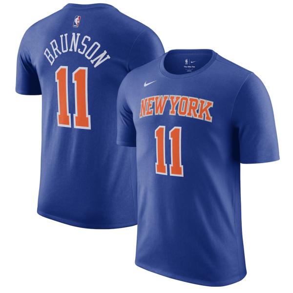 海外取寄 ジェイレン ブランソンモデル ナイキ Tシャツ ニューヨーク ニックス NBA ICON EDITION NAME&NUMBER T-SHIRT BLUE  NEW YORK KNICKS JALEN BRUNSON