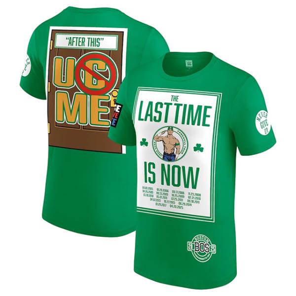 ジョン シナモデル WWE AUTHENTIC Tシャツ FAREWELL TOUR 2025 BOSTON T-SHIRT GREEN