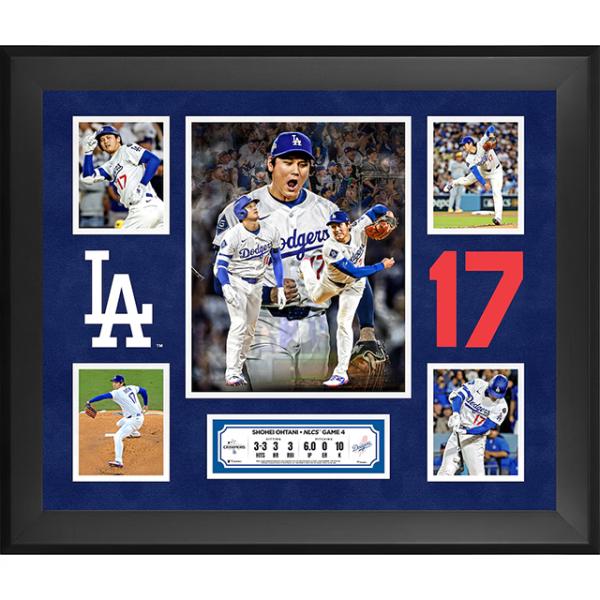 大谷翔平モデル 海外取寄 額入りコラージュフレーム 2025 NATIONAL LEAGUE CHAMPIONSHIP SERIES FRAMED GAME4 PERFORMANCE PHOTO COLLAGE