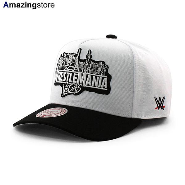 レッスルマニア42モデル ミッチェル＆ネス WWE キャップ スナップバック WRESTLEMANIA 42 VEGAS PRO PINCH SNAPBACK CAP WHITE BLACK MITCHELL&amp;NESS
