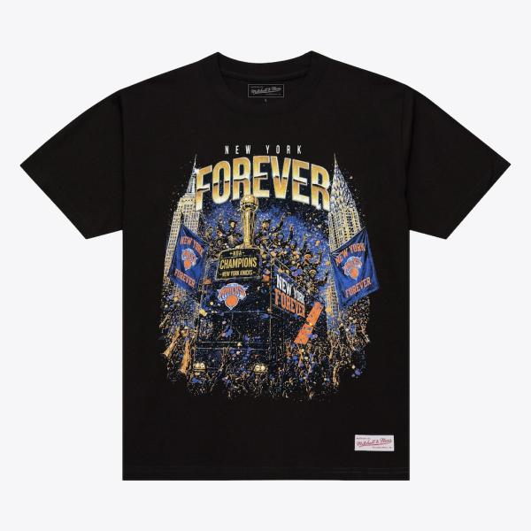 海外取寄 ミッチェル＆ネス Tシャツ ニューヨーク ニックス 2026 NBA FINALS CHAMPIONS PARADE T-SHIRT BLACK