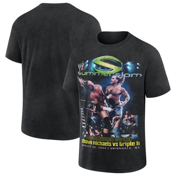 ショーン マイケルズ vs トリプルHモデル 海外取寄 WWE AUTHENTIC Tシャツ SUMMERSLAM 2002 T-SHIRT BLACK SHAWN MICHEALS TRIPLE H