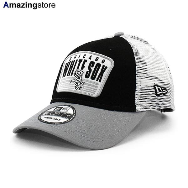 ニューエラ メッシュキャップ 9FORTY シカゴ ホワイトソックス MLB 2-TONE PATCH TRUCKER MESH CAP BLACK NEW ERA CHICAGO WHITE SOX SNAPBACK スナップバック