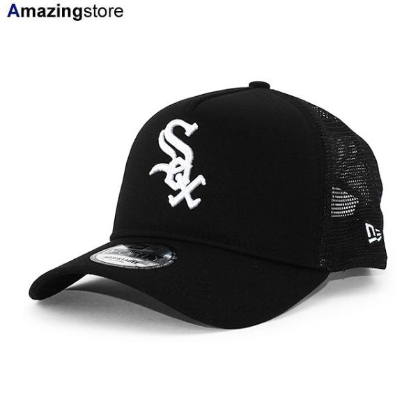 ニューエラ メッシュキャップ 9FORTY シカゴ ホワイトソックス MLB A-FRAME TRUCKER MESH CAP BLACK NEW ERA CHICAGO WHITE SOX