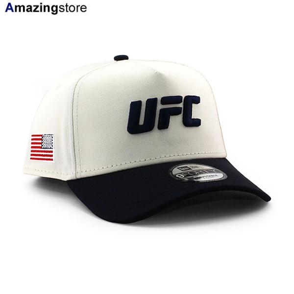 ニューエラ キャップ 9FORTY スナップバック UFC AMERICA A-FRAME SNAPBACK CAP CREAM NAVY NEW ERA 帽子 メンズ レディース ユニセックス 総合格闘技 940AF