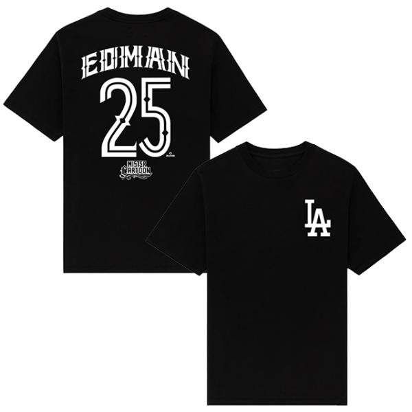 トミー エドマンモデル Tシャツ 海外取寄 ロサンゼルス ドジャース MISTER CARTOON NAME&amp;NUMBER T-SHIRT BLACK