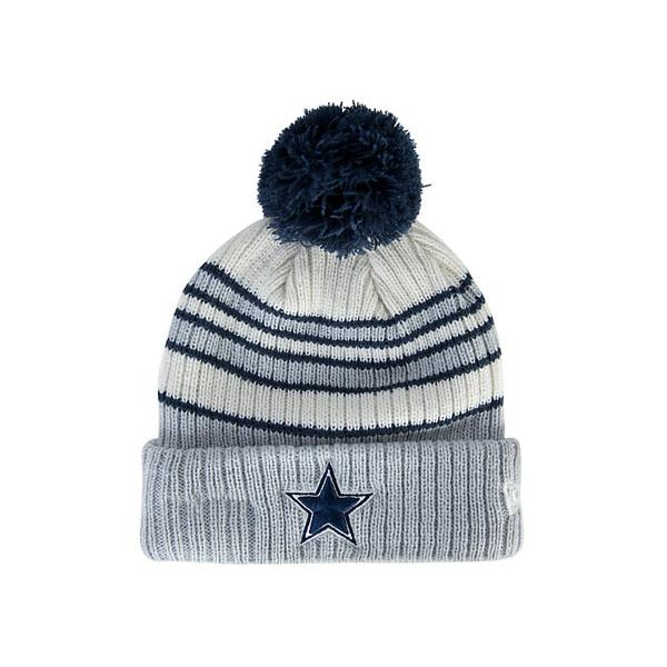 ニューエラ ニット帽 ビーニー ダラス カウボーイズ TRADITIONAL STRIPED BEANIE BEANIE WHITE GREY