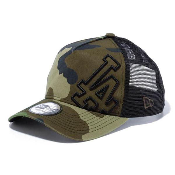 ニューエラ キャップ 9FORTY メッシュキャップ ロサンゼルス ドジャース A-FRAME TRUCKER MESH CAP BATTALION WOODLAND CAMO  NEW ERA LOS ANGELES DODGERS