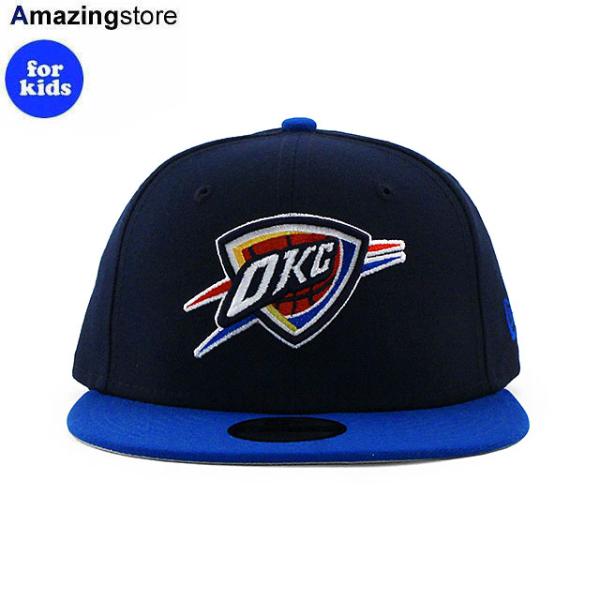 子供用 ニューエラ キャップ 9FIFTY スナップバック オクラホマシティ サンダー YOUTH NBA TEAM BASIC SNAPBACK CAP NAVY BLUE NEW ERA OKLAHOMA CITY THUNDER