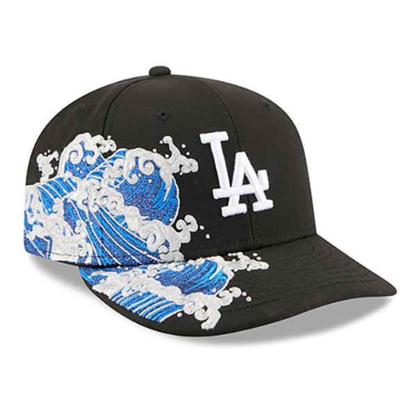ニューエラ キャップ PC59FIFTY ロサンゼルス ドジャース MLB PRE-CURVED SURF THE WAVE FITTED CAP BLACK NEW ERA LOS ANGELES DODGERS
