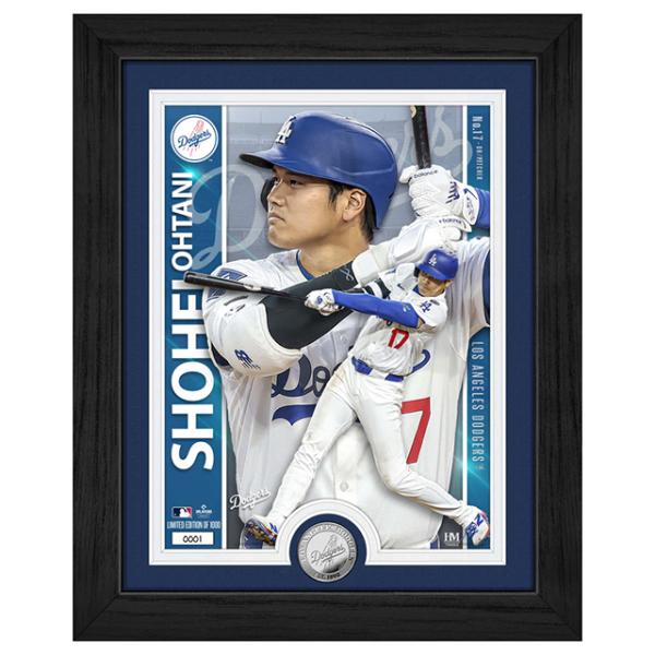大谷翔平モデル 海外取寄 額入りコラージュフレーム ロサンゼルス ドジャース ARTIST PROOF SILVER COIN PHOTO MINT LOS ANGELES DODGERS SHOHEI OHTANI