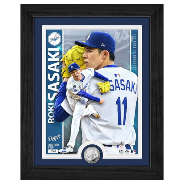佐々木朗希モデル 海外取寄 額入りコラージュフレーム ロサンゼルス ドジャース ARTIST PROOF SILVER COIN PHOTO MINT LOS ANGELES DODGERS ROKI SASAKI