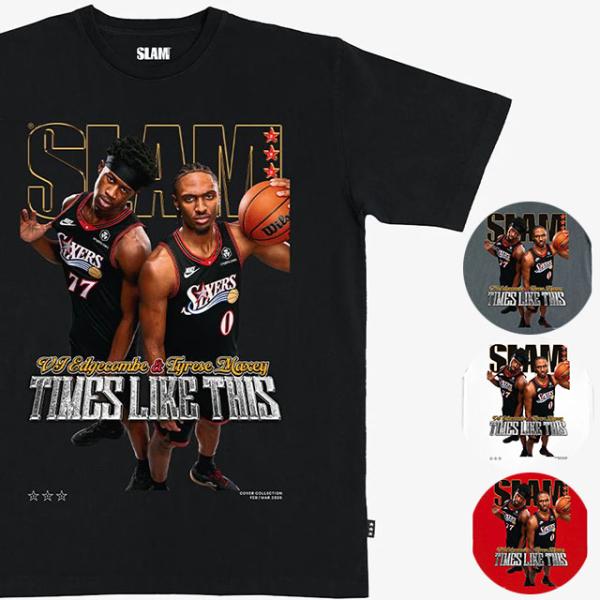 タイリース マキシー&amp;VJ エッジコムモデル スラム フィラデルフィア 76ers Tシャツ海外取寄 2026 SLAM COVER T-SHIRT TYRESE MAXEY VJ EDGECOMBE