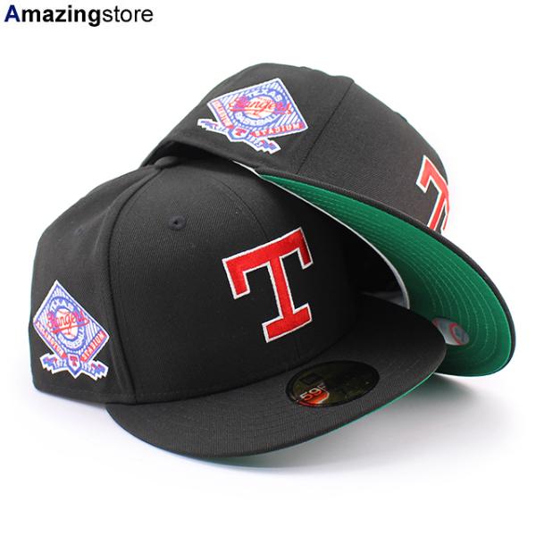 ニューエラ キャップ 59FIFTY テキサス レンジャーズ MLB ARLINGTON STADIUM KELLY GREEN BOTTOM FITTED CAP BLACK NEW ERA TEXAS RANGERS
