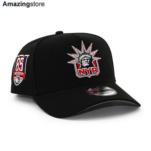 EU限定 ニューエラ キャップ 9FORTY スナップバック ニューヨーク レンジャース NHL 85TH GREY BOTTOM A-FRAME SNAPBACK CAP BLACK NEW ERA NEW YORK RANGERS