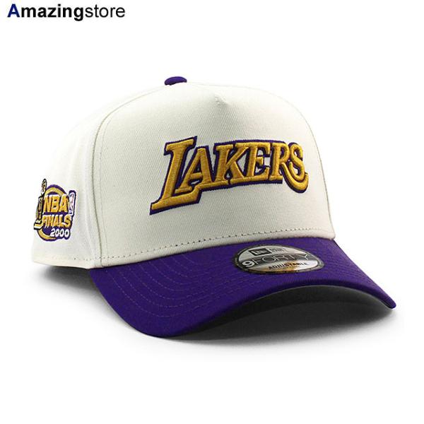 EU限定 ニューエラ キャップ スナップバック 9FORTY ロサンゼルス レイカーズ 2000 NBA FINALS A-FRAME SNAPBACK CAP CREAM PURPLE NEW ERA LOS ANGELES LAKERS