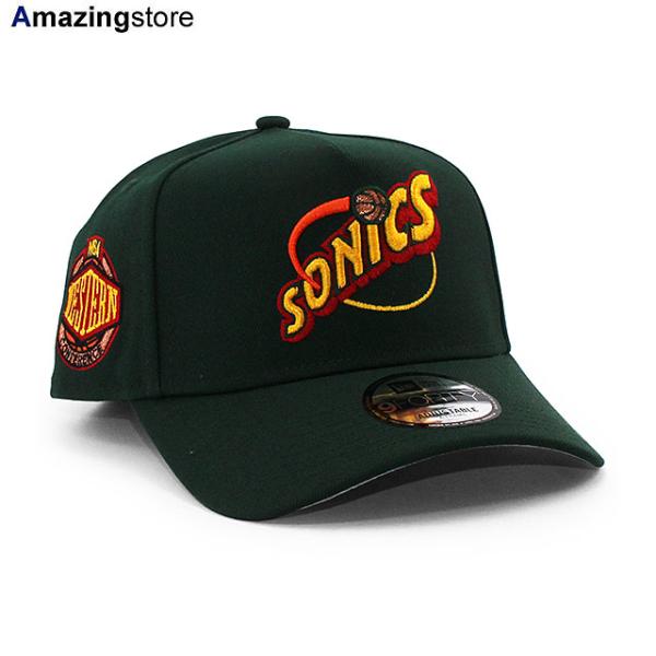 EU限定 ニューエラ キャップ スナップバック 9FORTY シアトル スーパーソニックス NBA A-FRAME SNAPBACK CAP GREEN NEW ERA SEATTLE SUPER SONICS