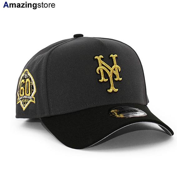 EU限定 ニューエラ キャップ 9FORTY スナップバック ニューヨーク メッツ MLB 60TH GREY BOTTOM A-FRAME SNAPBACK CAP DARK GRAY NEW ERA NEW YORK METS