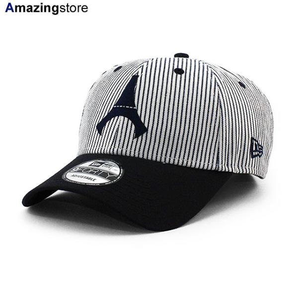 ニューエラ キャップ 9FORTY ストラップバック パリ サンジェルマン FC PSG PINSTRIPE STRAPBACK CAP IVORY NAVY NEW ERA PARIS SAINT-GERMAIN FC LOGO 940