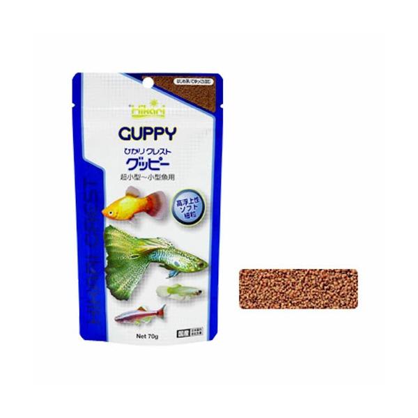 美しい色彩、バラエティに富んだ尾ひれの形、また、繁殖が容易に楽しめることで人気の高いグッピーのための、健全な成長と繁殖を目的とした専用飼料です。1.食べやすい顆粒タイプ水の表面張力で浮いて徐々に吸水したあとゆっくり沈下する顆粒タイプですので...