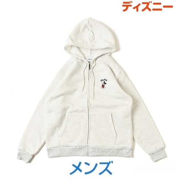 ディズニー ミッキーマウス カルボア フーディー パーカー ジッパー 裏ボア メンズ 長袖 Disney キャラクター グッズ 秋 冬 春