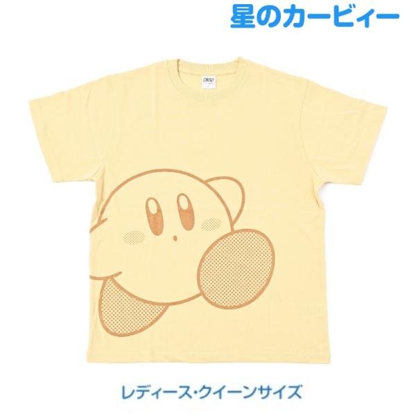 星のカービィ Tシャツ 半袖 レディース 婦人 大きいサイズ LL 3L クイーン 女性 KIRBY ビッグデザイン ポケット ワンポイント キャラクター グッズ