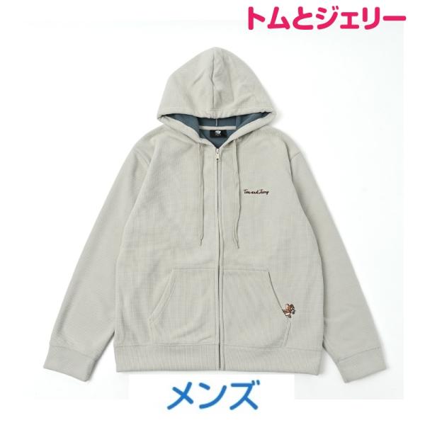 トムとジェリー フリース パーカー 裏フリース ジップアップ メンズ 紳士 男性 トップス 長袖 TOMandJERRY キャラクター グッズ 秋 冬 春