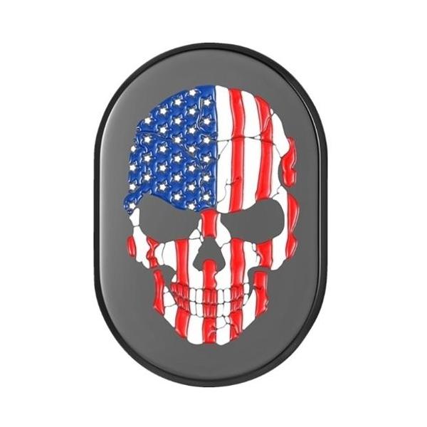 アンテナカバー Black w/ American flag skull 左側 2017〜23年FLHRXS、2009〜13年FLTR/X/XS、2009〜23年FLHX/S