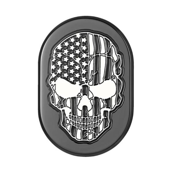 アンテナカバー Black w/ contrastcut American flag skull 右側 2017〜23年FLHRXS、2009〜13年FLTR/X/XS、2009〜23年FLHX/S