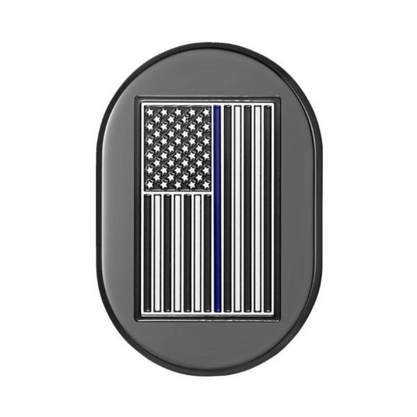 アンテナカバー Black w/thin blue line American flag 左側 2017〜23年FLHRXS、2009〜13年FLTR/X/XS、2009〜23年FLHX/S
