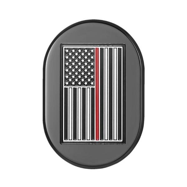 アンテナカバー Black w/thin red line American flag 左側 2017〜23年FLHRXS、2009〜13年FLTR/X/XS、2009〜23年FLHX/S