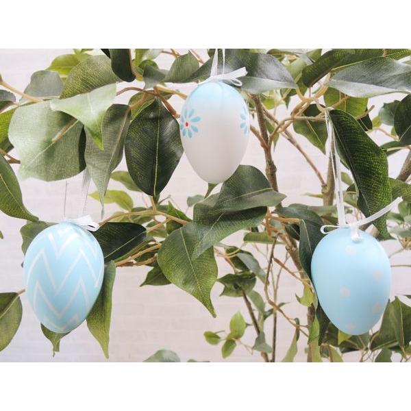 全長6cmブルーホワイトイースターエッグ リボンハンガー付き 12個入り イースター 飾り カラフル 復活祭 オーナメント Am1007x2 造花観葉植物専門店ビワールデコ 通販 Yahoo ショッピング