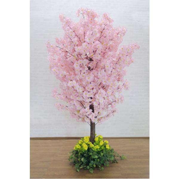 桜の木 230cm 装飾仕立て (菜の花バージョン 造作 造花 インテリア 観葉植物 サクラ 春 おしゃれ 室内 大型 装飾 植栽)