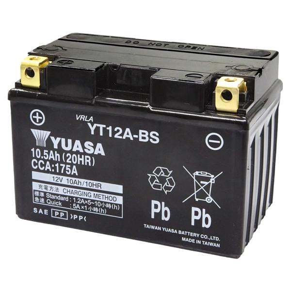 他サイト： YT12A-BS 台湾 ユアサ yuasa バイク バッテリー 液入り充電済 オートバイ YT12A-BS 互換 PL保険 傾斜搭載不可 横置き不可 爆買の商品画像