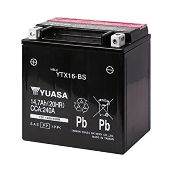 YTX16-BS 台湾 ユアサ yuasa バイク用バッテリー 液入り充電済 オートバイ FTX16-BS FTH16-BS YTX20A-BS 互換 PL保険 制御弁式 傾斜搭載不可 横置き不可 爆買