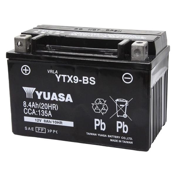YTX9-BS 台湾 ユアサ 密閉型 12V車用 液注入 充電済 バイク用バッテリー