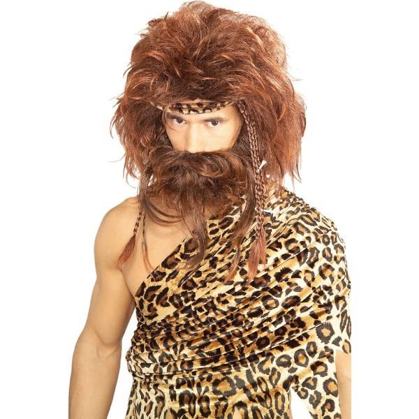 原始人 ウィッグ かつらとひげのセット ブラウン 骨とヘッドバンド付き 男性用 ハロウィン ウィッグ Hw16 Mk05 Corkscrewerreport Com