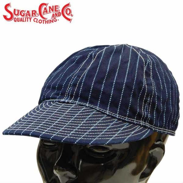 SUGAR CANE シュガーケーン ウォバッシュストライプA-3キャップ SUGAR CANE シュガーケーン ウォバッシュストライプ メカニック