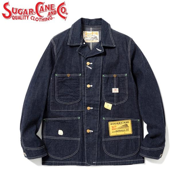 SUGAR CANE デニムワークコート SC14371 L〜XL相当 SUGAR CANE シュガーケーン 11oz ブルー デニム ワーク コート