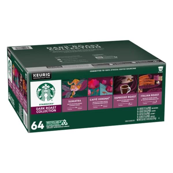 ダーク系の4種類が楽しめる！Starbucks スターバックス ダークローストバラエティ K-Cup 64個