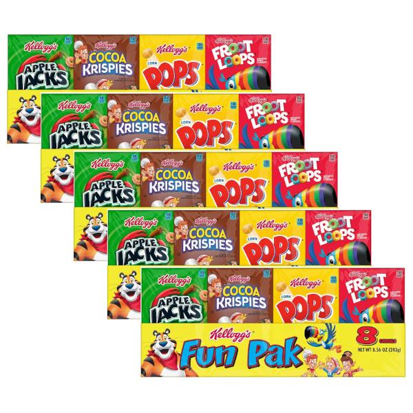 Kellogg's ケロッグ ファンパック シリアル 5箱(計40食入 Kellogg's ケロッグ ファンパック シリアル 5箱(計40食入