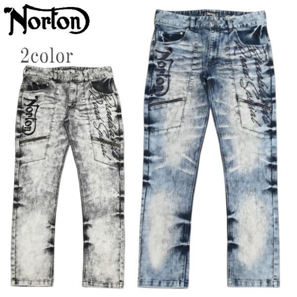 ノートン Norton 服 アパレル 263N1801 ストレッチ ケミカル ジップ使い デニムパンツ ジーンズ メンズ