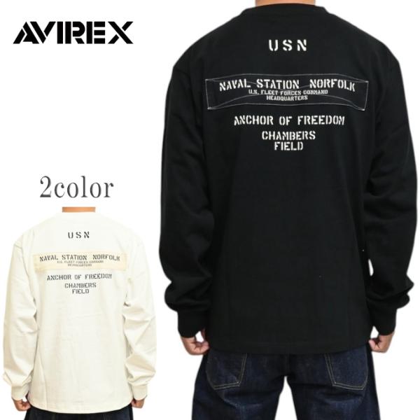 AVIREX アヴィレックス 783-6230027 長袖Ｔシャツ ロンＴ ネイビーステンシル NAVY STENCIL アビレックス トップス メンズ
