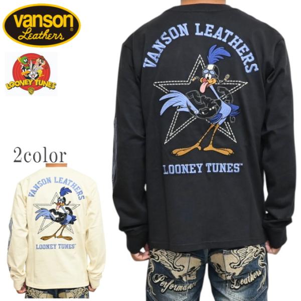 バンソン VANSON ルーニーテューンズ LTV-2602 天竺 長袖Ｔシャツ ロンＴ ロードランナー バイカー トップス メンズ