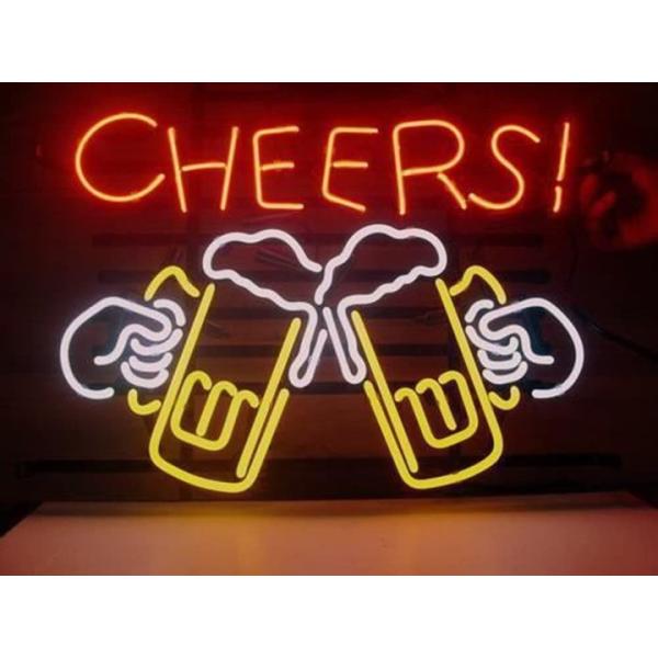 並行輸入品】LiQi ネオンサイン チアーズ 乾杯 ビール ガラス ライト 