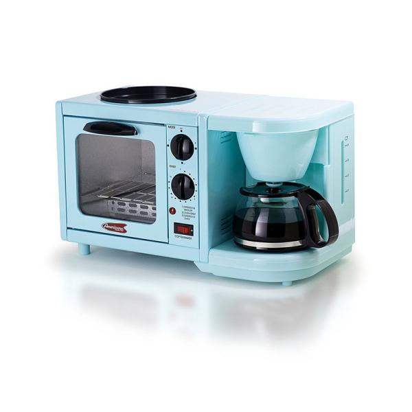 【並行輸入品】Elite Cuisine EBK-200BL マルチ 多機能トースター 朝食センター コーヒーメーカー付き ブルー